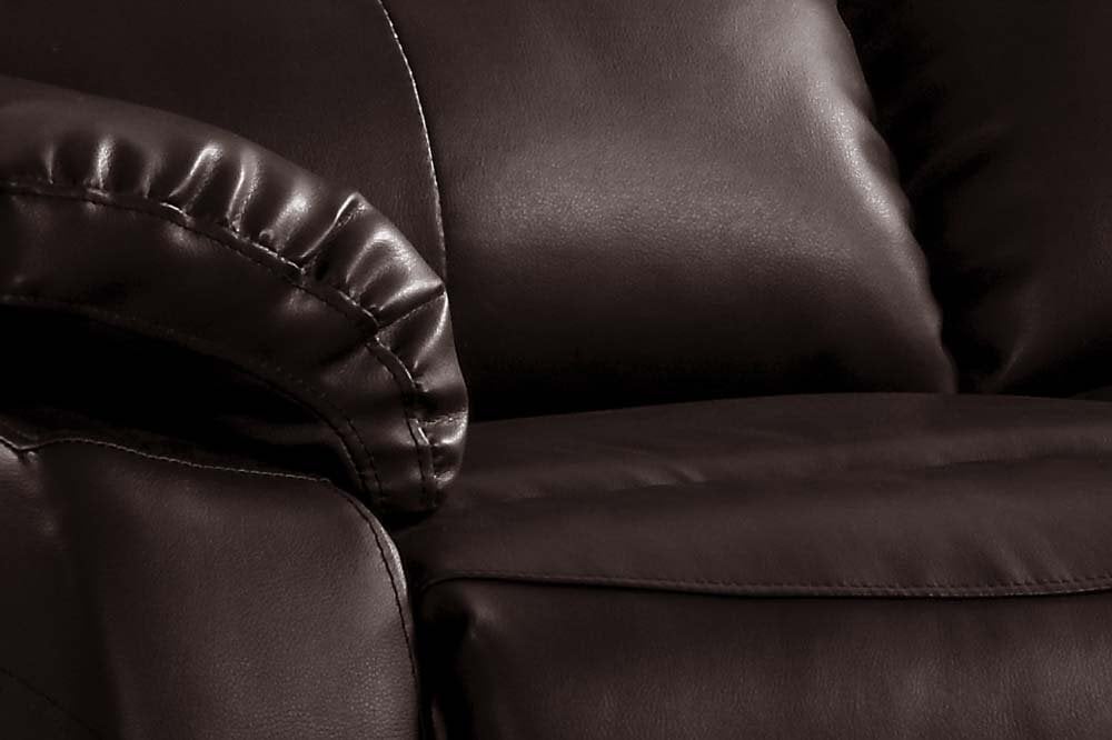 Zoma Brown Leather Recliner Armchair