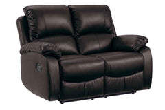 Zoma Brown Leather Recliner 2 Seater Sofa