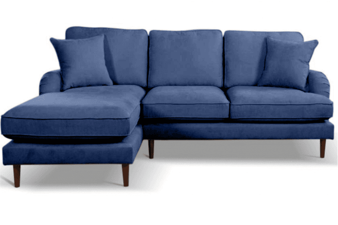 Rupert navy Fabric Left Hand Corner Sofa