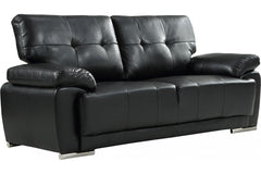 Sienna Black Leather 3 Seater Sofa Sofa