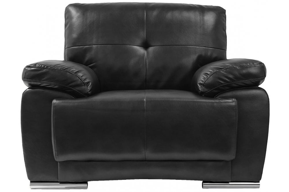 Sienna Black Leather Armchair