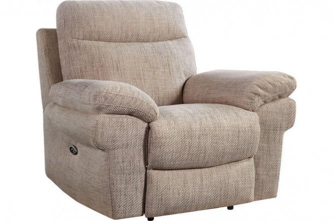 Tanya Beige Fabric Electric Recliner Armchair