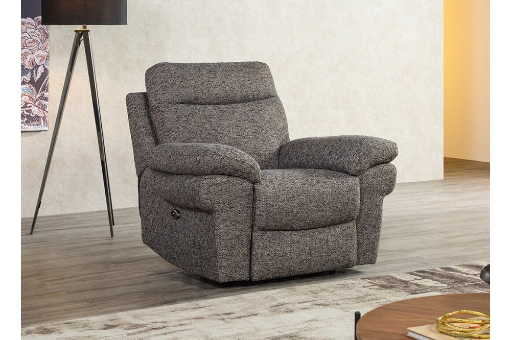 Tanya Brown Fabric Electric Recliner Armchair