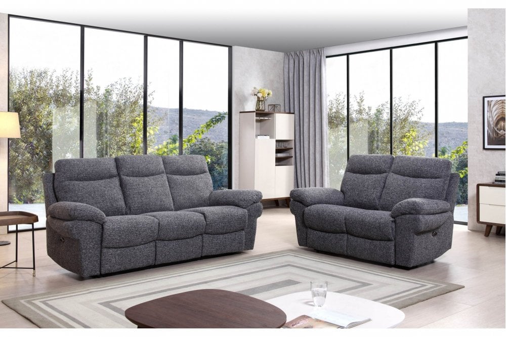 Tanya Grey Fabric Electric Recliner 3+2 Seater Sofa Set