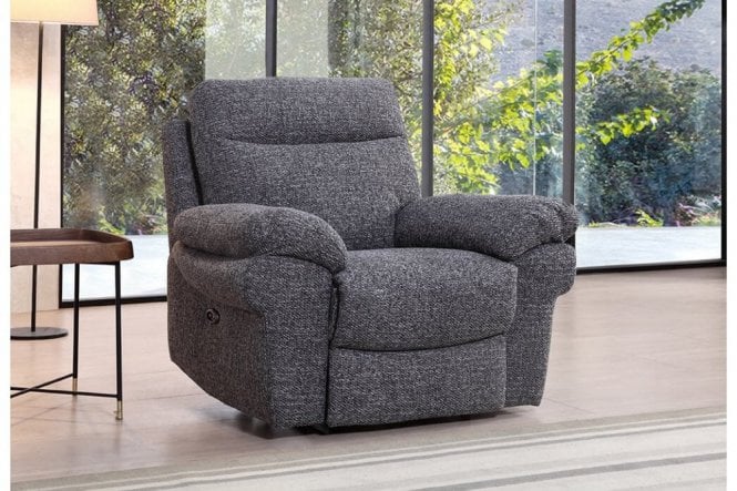 Tanya Grey Fabric Electric Recliner Armchair