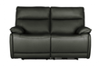 Turin Genuine Leather Grey Electric Power Recliner 2 Seater Sofa