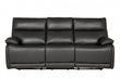 Turin Genuine Leather Grey Electric Power Recliner 3 Seater Sofa