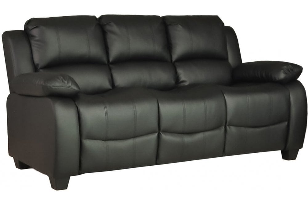 Valeria Black Leather  3+2 Seater Sofa Set