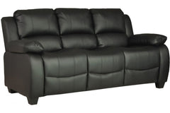 Valeria Black Leather 3 Seater Sofa