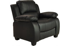 Valeria Black Leather 1 Seater Sofa