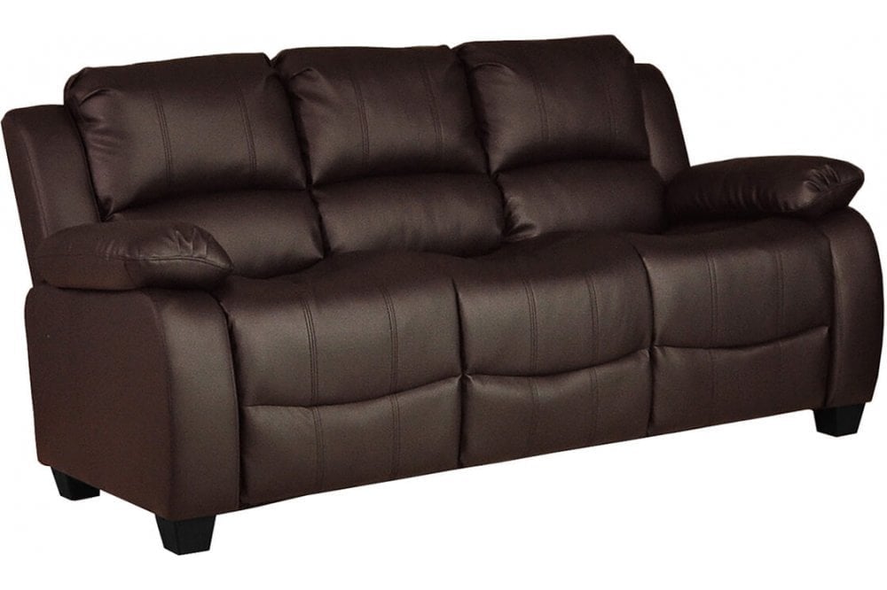 Valeria Black Leather 3 Seater Sofa