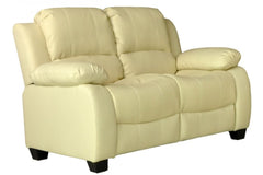 Valeria Cream Leather 2 Seater Sofa