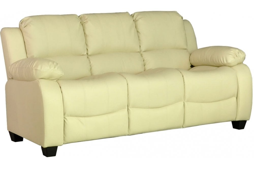 Valeria Black Leather 3 Seater Sofa