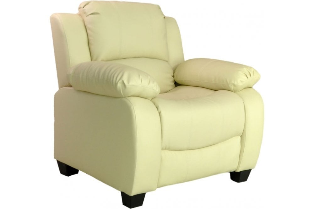 Valeria Cream Leather 1 Seater Sofa