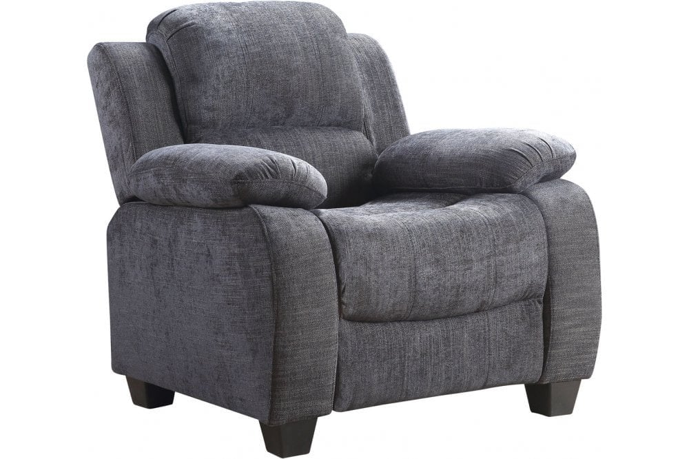 Valeria Grey Fabric 1 Seater Sofa