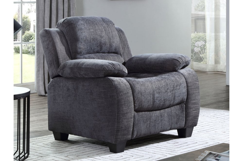 Valeria Grey Fabric 1 Seater Sofa