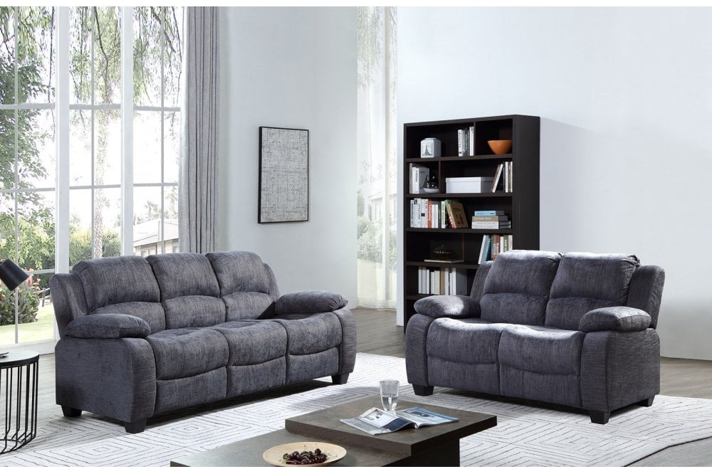 Valeria  Grey  Fabric 3+2 Seater Sofa Set