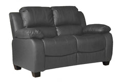 Valeria  Grey Leather 2 Seater Sofa