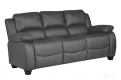 Valeria Grey Leather 3 Seater Sofa