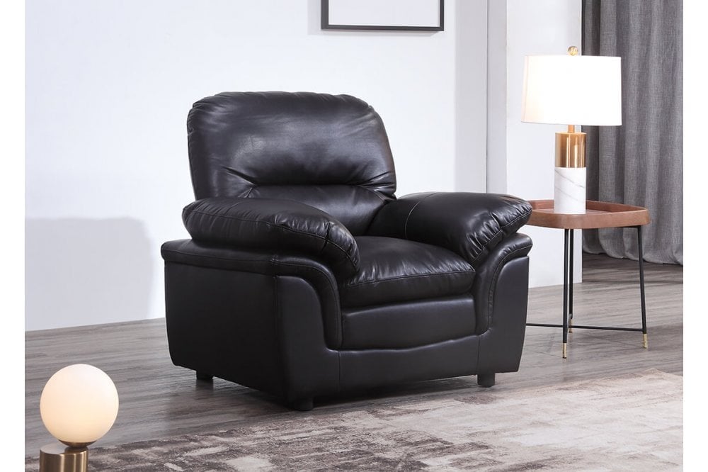 Ferona Black Leather Armchair