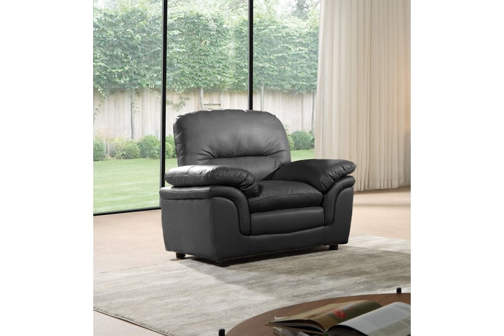 Ferona Grey Leather Armchair