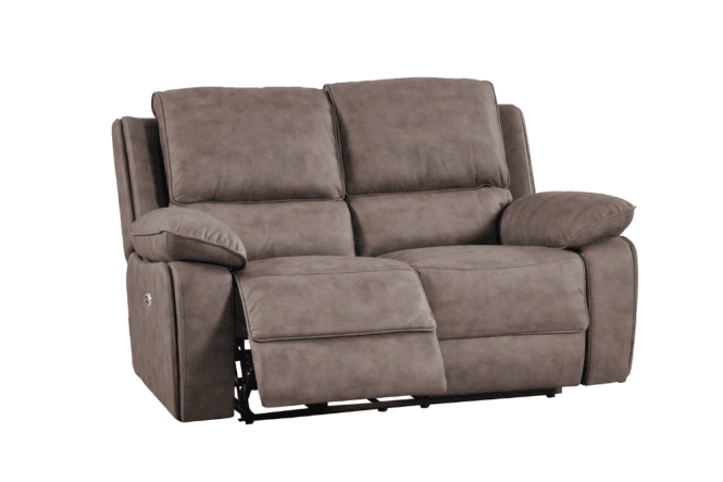 Maple Brown Suede Fabric Electric Recliner 3+2 Seater Sofa Set