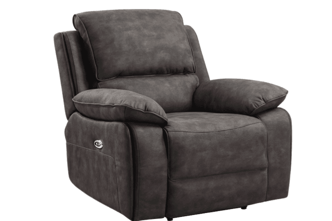 Maple Grey Suede Fabric Electric Recliner Armchair