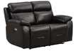 Renato Genuine Leather Black Electric Power Recliner 2 Seater