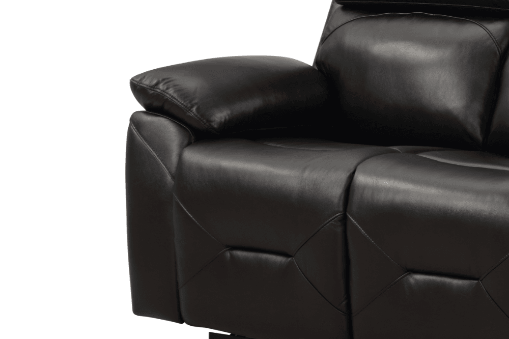 Renato Genuine Leather Black Electric Power Recliner 2 Seater