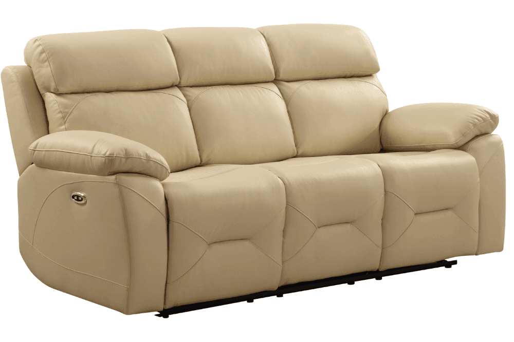 Renato Genuine Leather Cream Electric Power Recliner 3+2 Seater Sofa Set