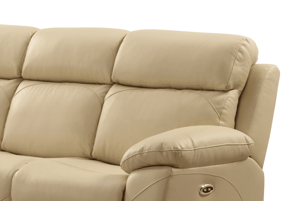 Renato Genuine Leather Cream Electric Power Recliner 3+2 Seater Sofa Set