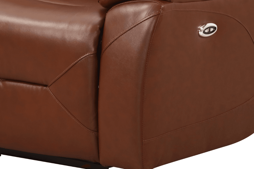 Renato Genuine Leather Tan Electric Power Recliner Armchair