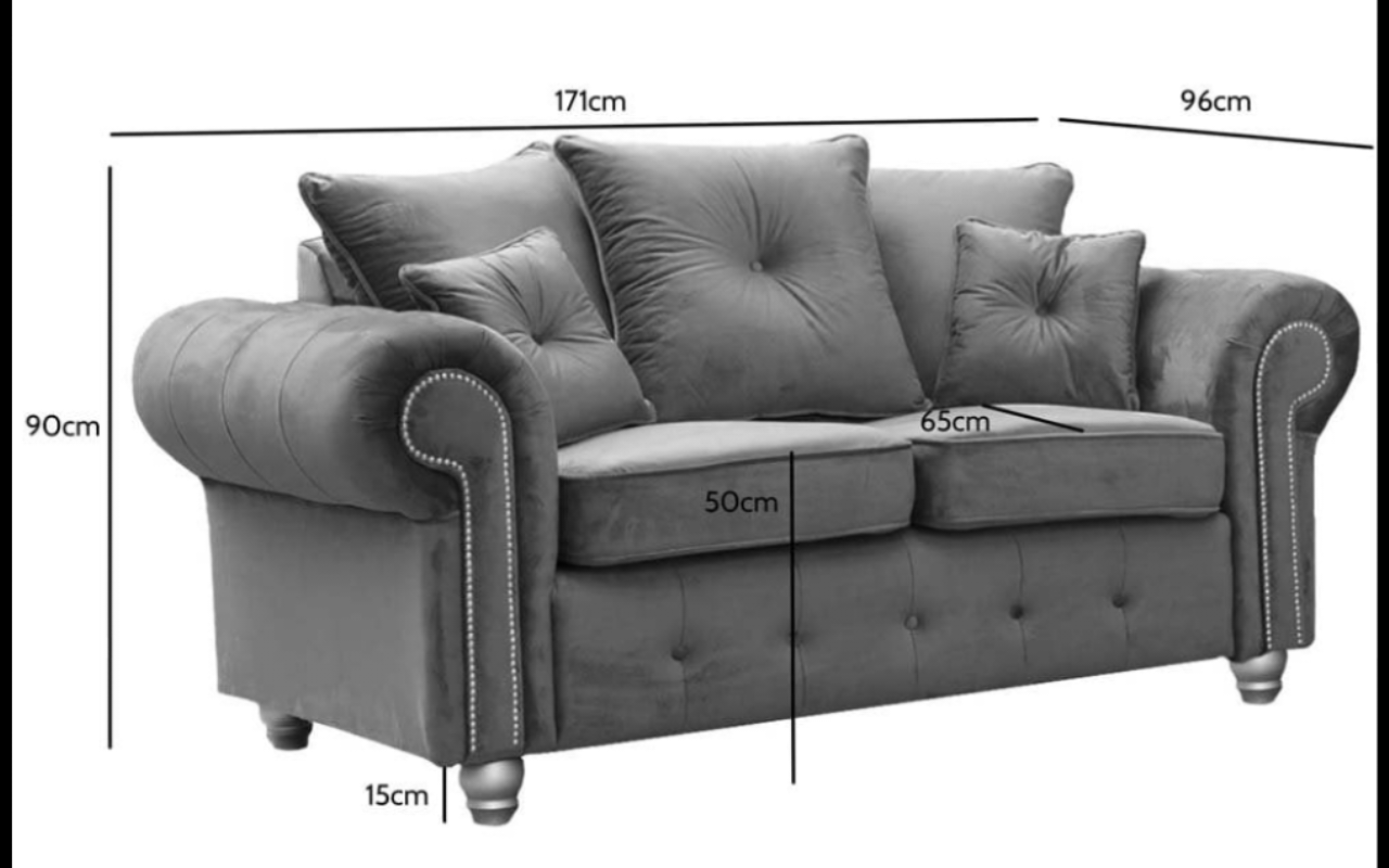 Olympia Grey Fabric 3 + 2 Seater Sofa Set