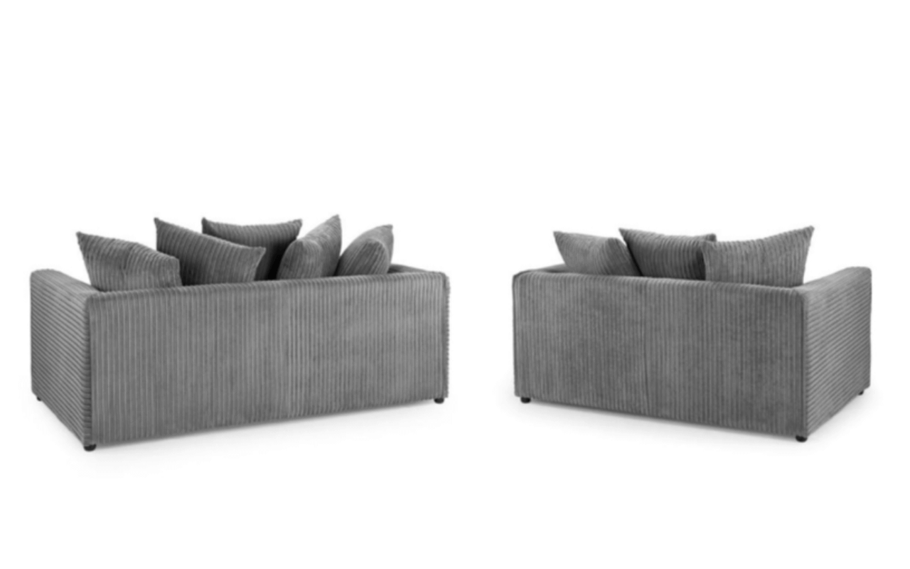 Tyron Jumbo Grey Cord 3 + 2 Sofa Set