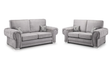 Serona Grey Fabric High Back Sofa Set