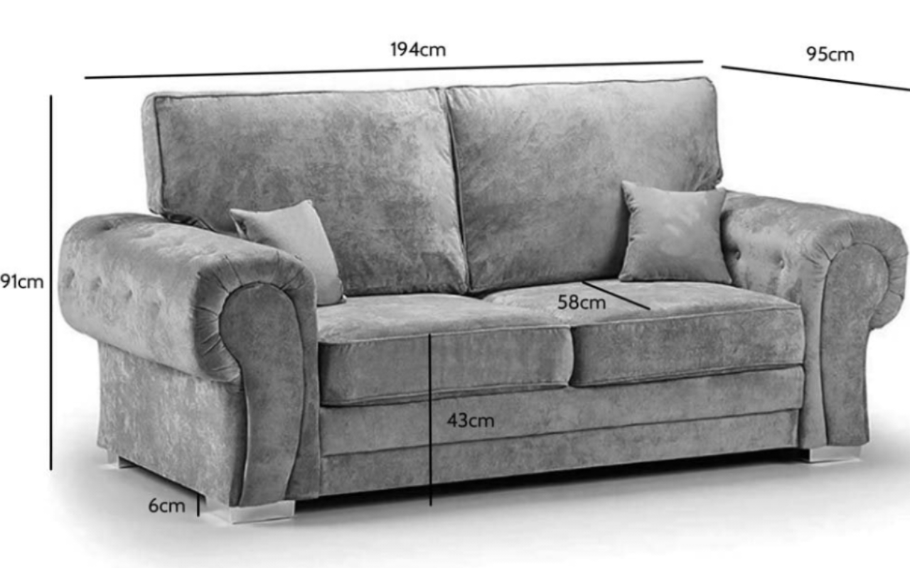 Serona Grey Fabric High Back Sofa Set