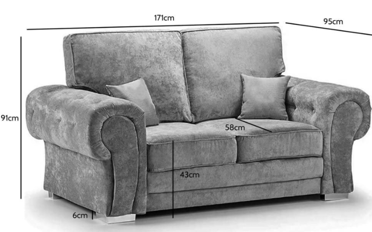 Serona Grey Fabric High Back Sofa Set