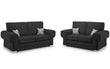 Serona Black Fabric High Back 3 + 2 Sofa Set