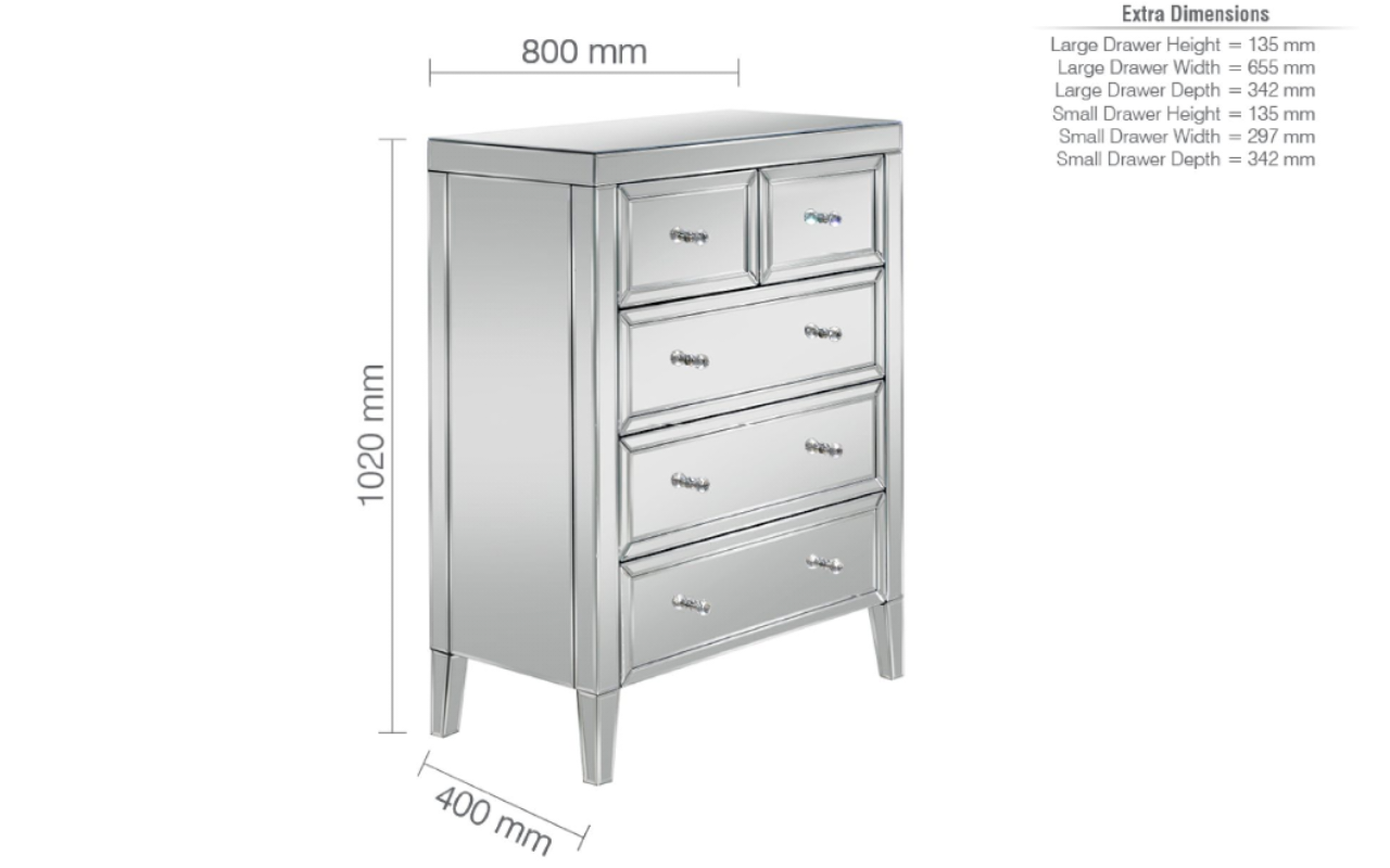 Valencia 3 + 2 Drawer Chest