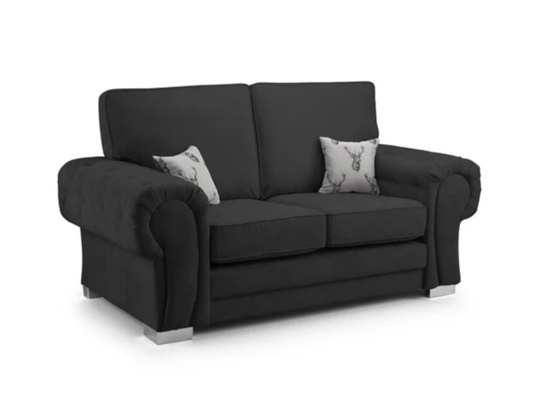 Serona Black Fabric High Back 3 + 2 Sofa Set