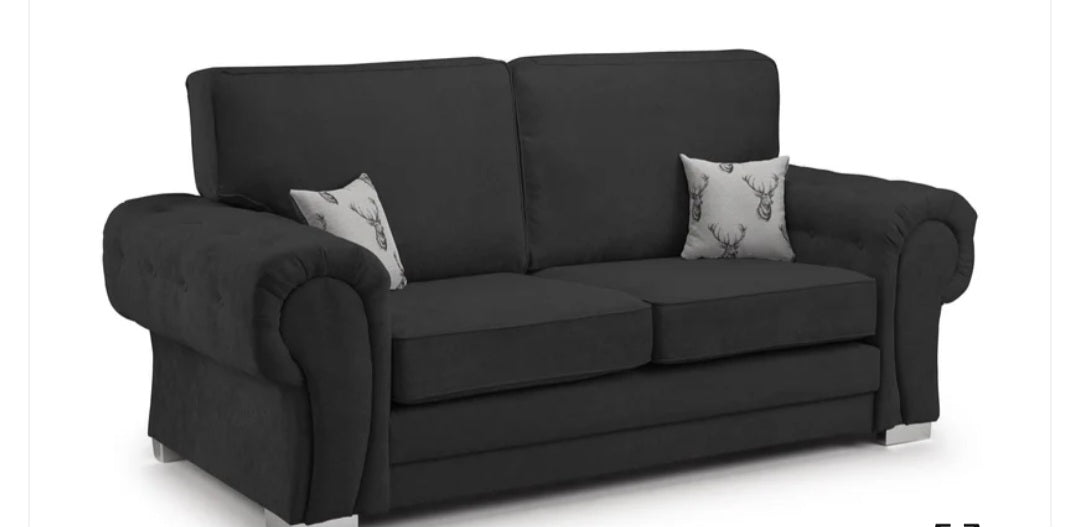 Serona Black Fabric High Back 3 + 2 Sofa Set