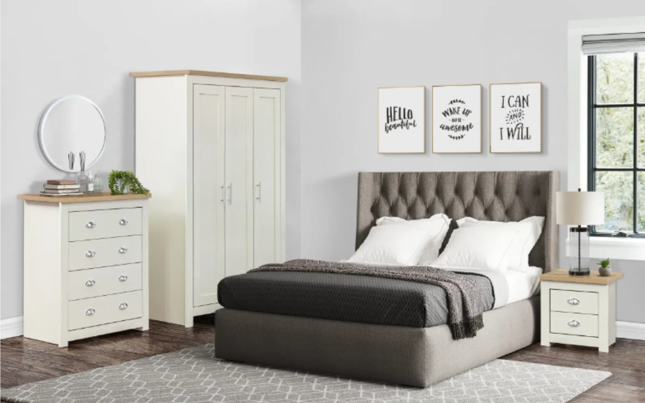 Highgate 3 Door Wardrobe  + 4 Drawer Chest + 2 Drawer Bedside Set