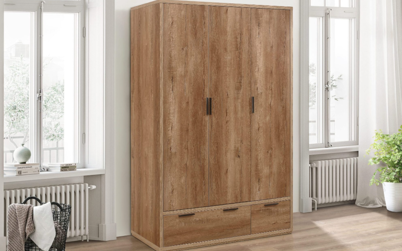 Stockwell 3 Door 2 Drawer Wardrobe + 4 & 2 Drawer Chest + 2 Drawer Bedside Set