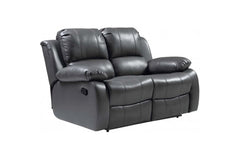 Valencia Grey Leather 2 Seater Recliner Sofa