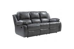 Valencia Grey Leather 3 Seater Recliner Sofa